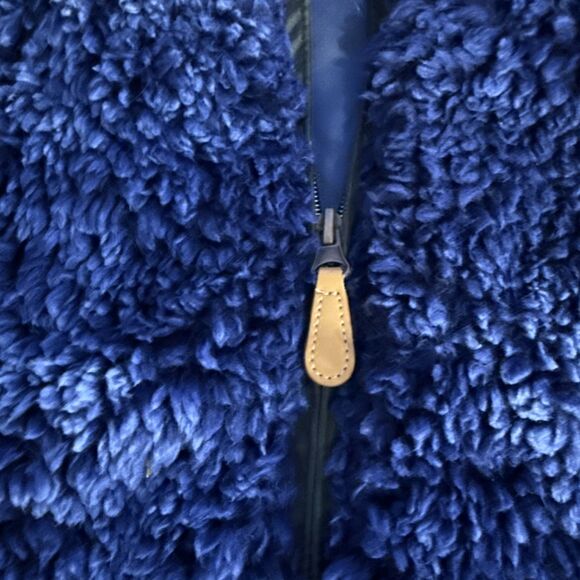 Simply Southern Vest Womens L Blue Blue Faux Fur Full Zip Pockets Sleeveless - Picture 4 of 10